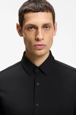 Slim-Fit Hemd aus Baumwoll-Mix mit Performance-Stretch