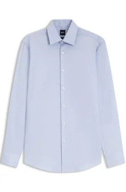 Slim-Fit Hemd aus bügelleichtem Baumwoll-Twill