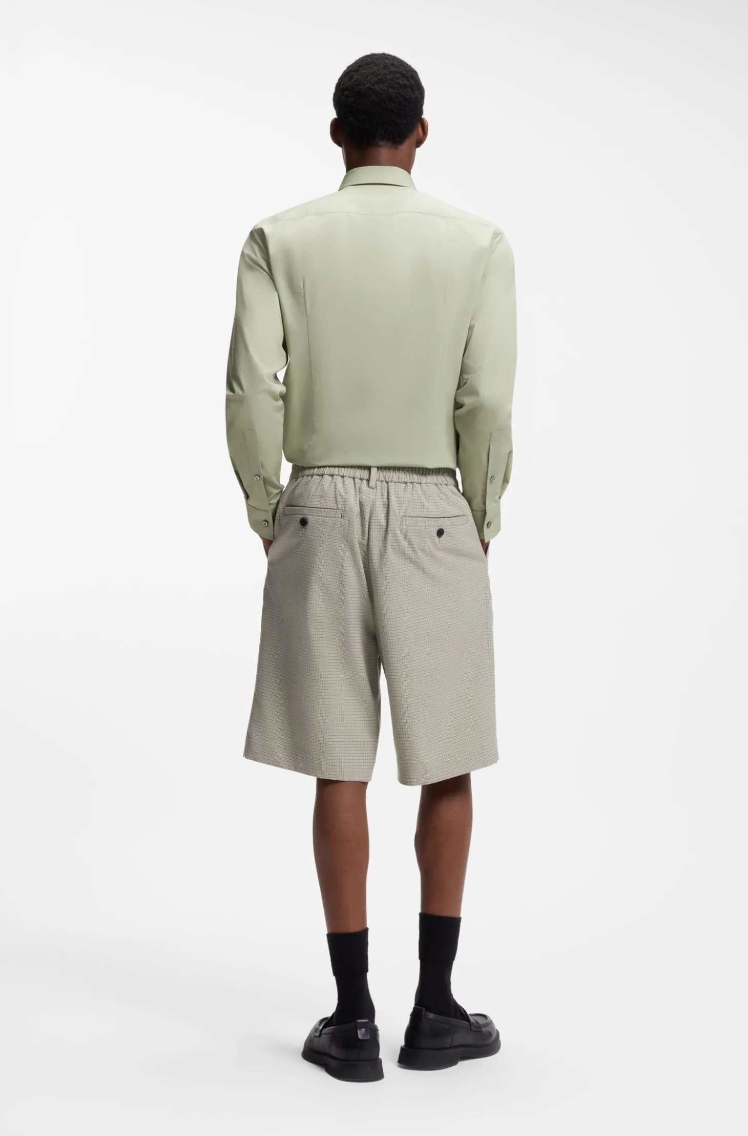 Slim-Fit Hemd aus bügelleichter Baumwoll-Popeline