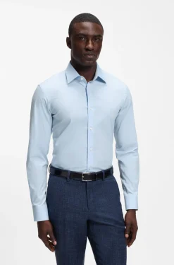 Slim-Fit Hemd aus bügelleichter Stretch-Baumwolle