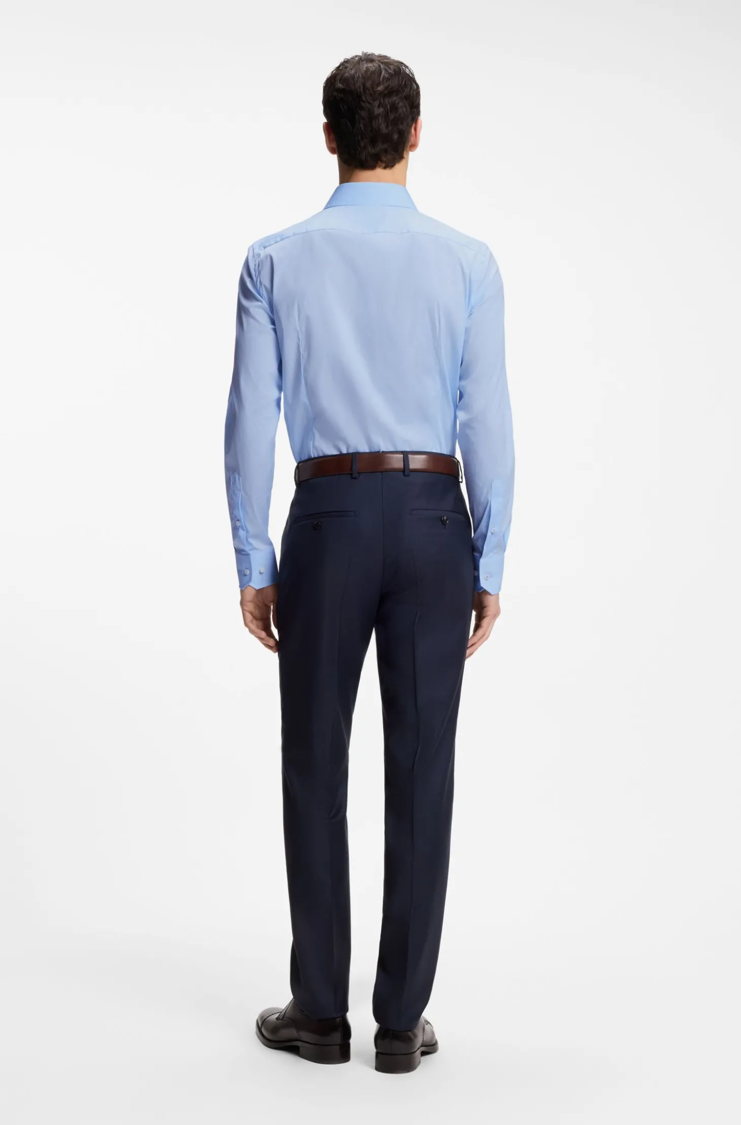 Slim-Fit Hemd aus elastischem Baumwoll-Mix mit Popeline-Webstruktur