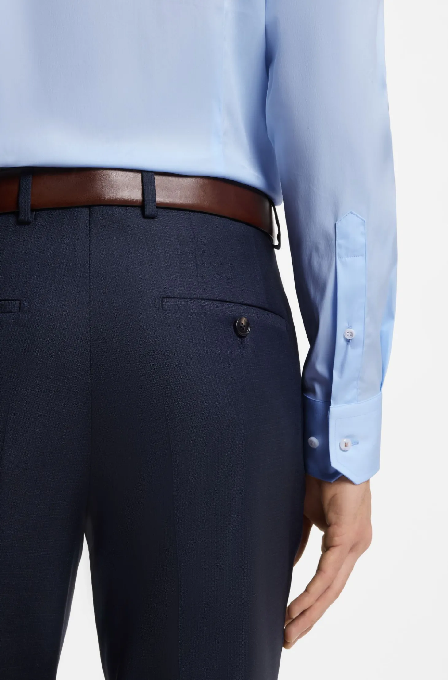 Slim-Fit Hemd aus elastischem Baumwoll-Mix mit Popeline-Webstruktur
