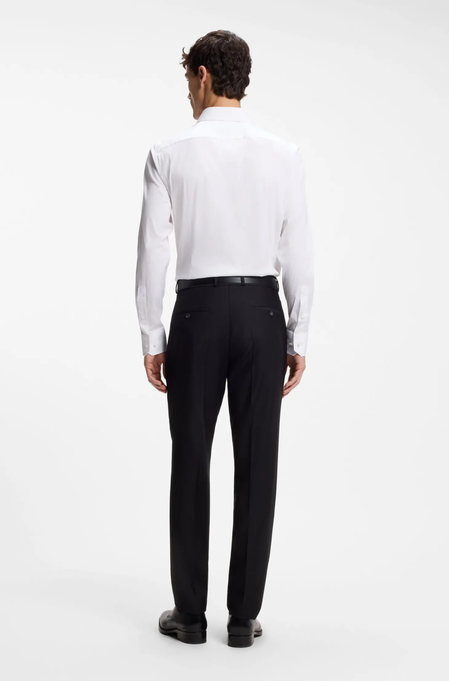 Slim-Fit Hemd aus elastischem Baumwoll-Mix mit Popeline-Webstruktur