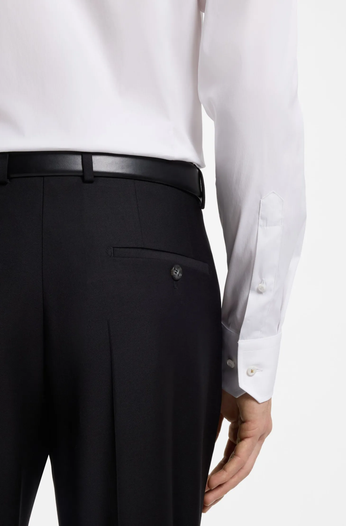 Slim-Fit Hemd aus elastischem Baumwoll-Mix mit Popeline-Webstruktur