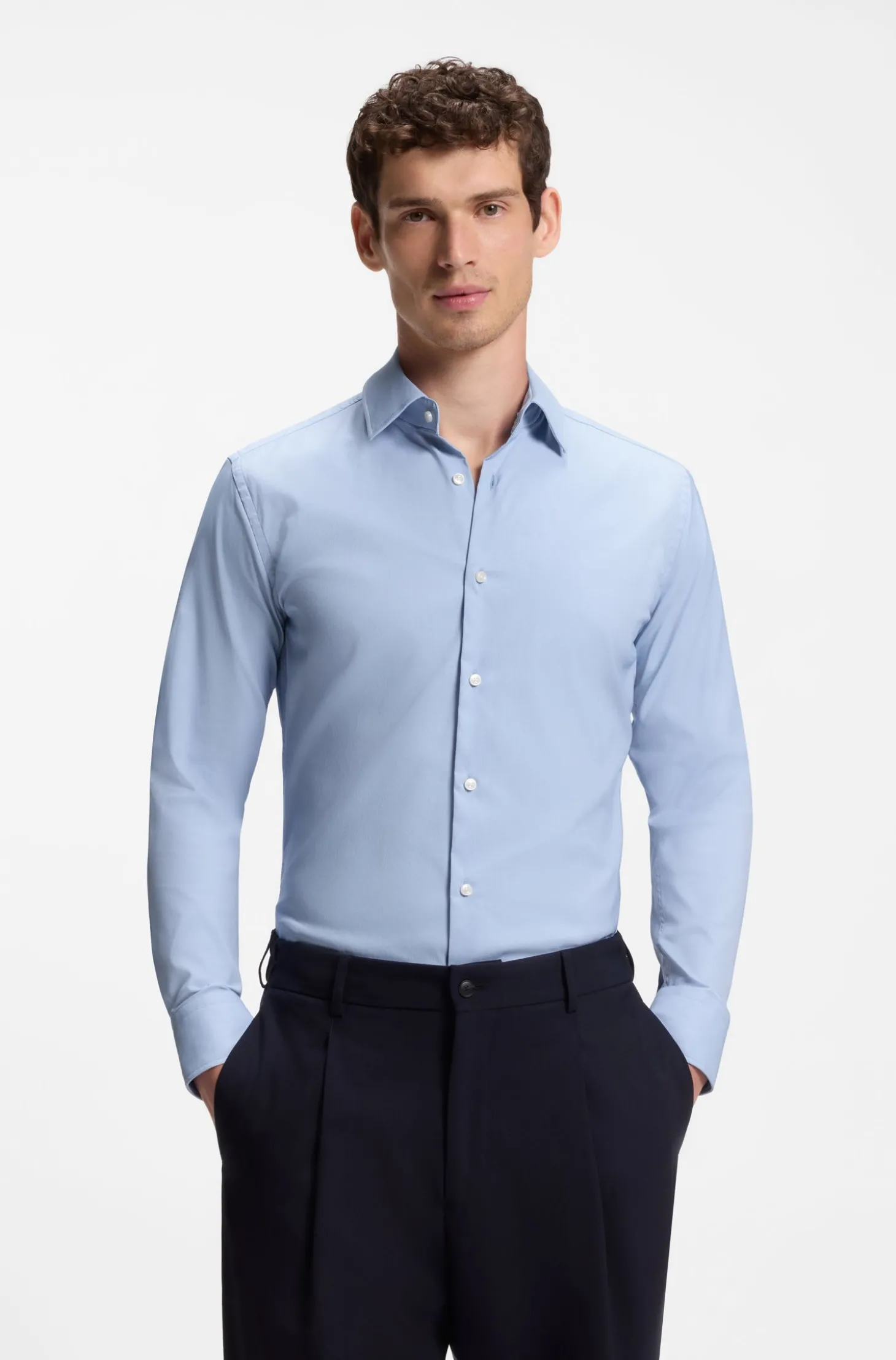 Slim-Fit Hemd aus funktionalem Stretch-Twill