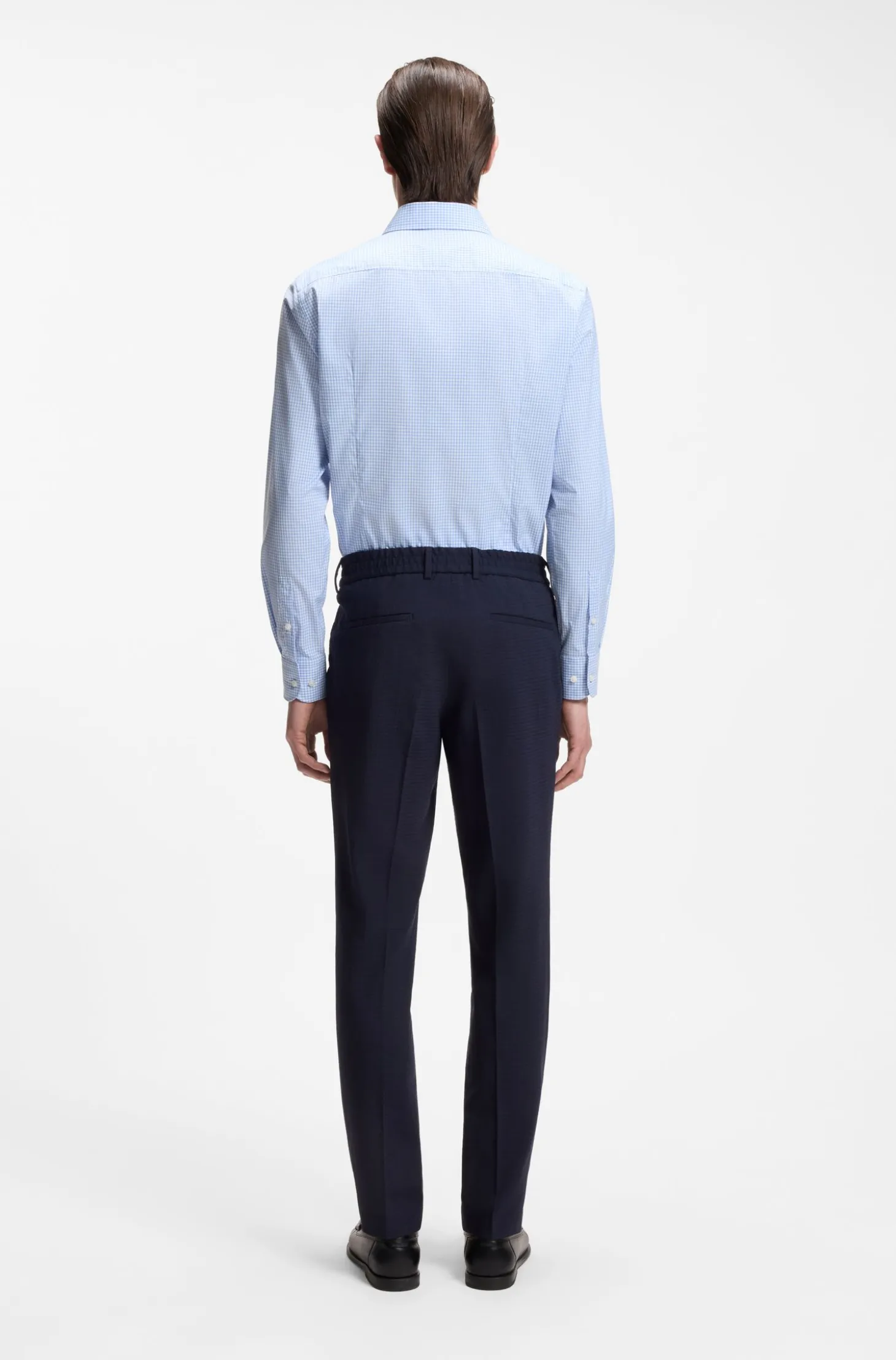 Slim-Fit Hemd aus funktionalem Stretch-Gewebe mit Karomuster