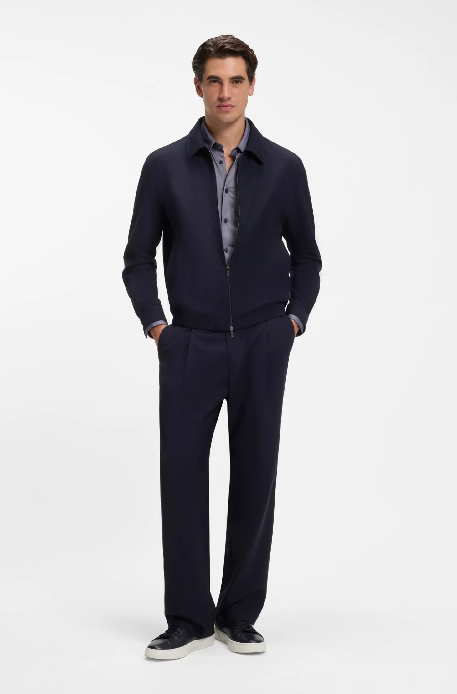 Slim-Fit Hemd aus funktionalem Stretch-Gewebe mit Struktur