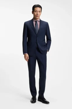 Slim-Fit Hemd aus gestreifter Stretch-Baumwolle mit bügelleichtem Finish