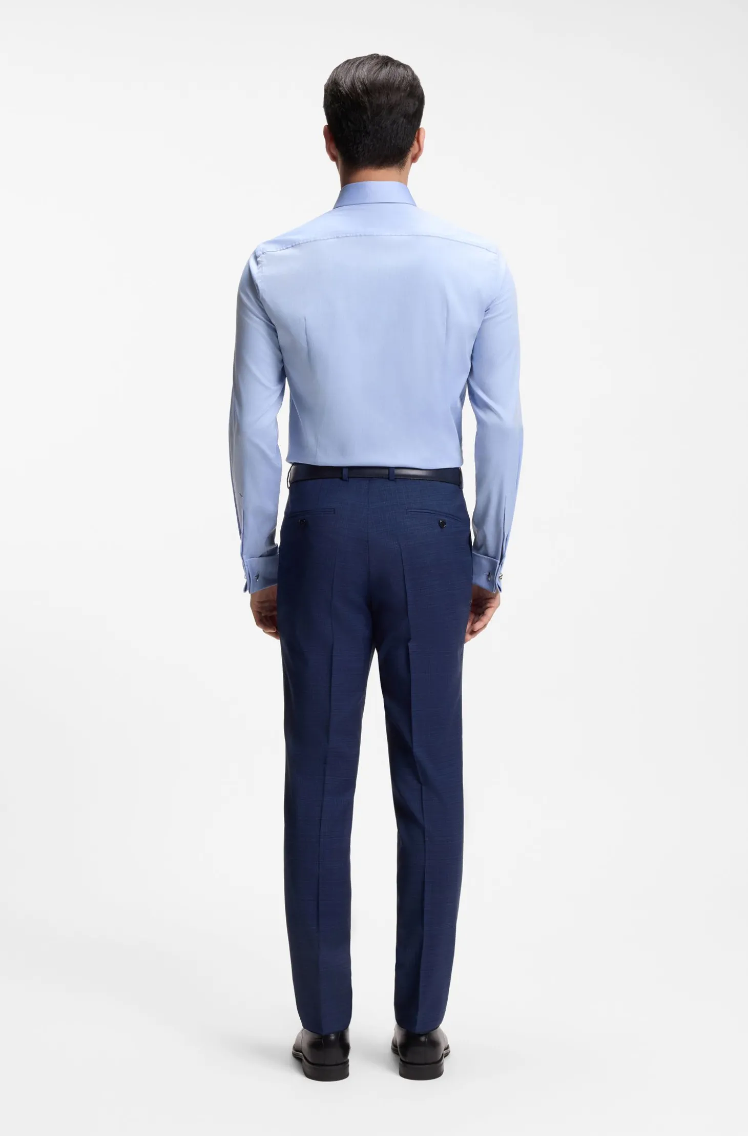 Slim-Fit Hemd aus gestreifter Stretch-Baumwolle mit bügelleichtem Finish