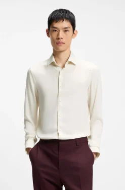 Slim-Fit Hemd aus gewaschenem Satin