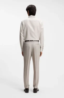 Slim-Fit Hemd aus in Italien gefertigter Baumwolle, Leinen und Seide