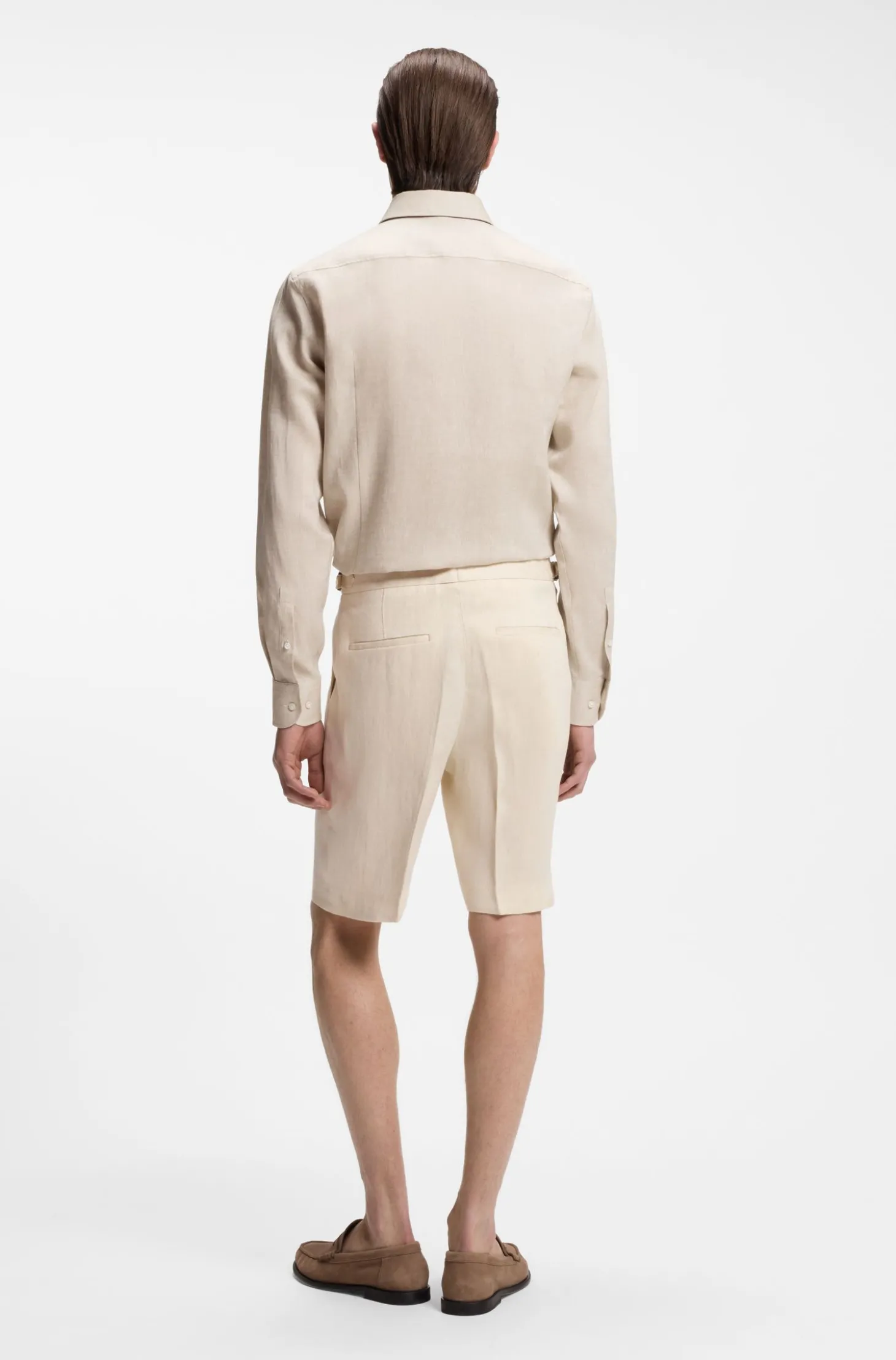 Slim-Fit Hemd aus in Italien gefertigtem Leinen