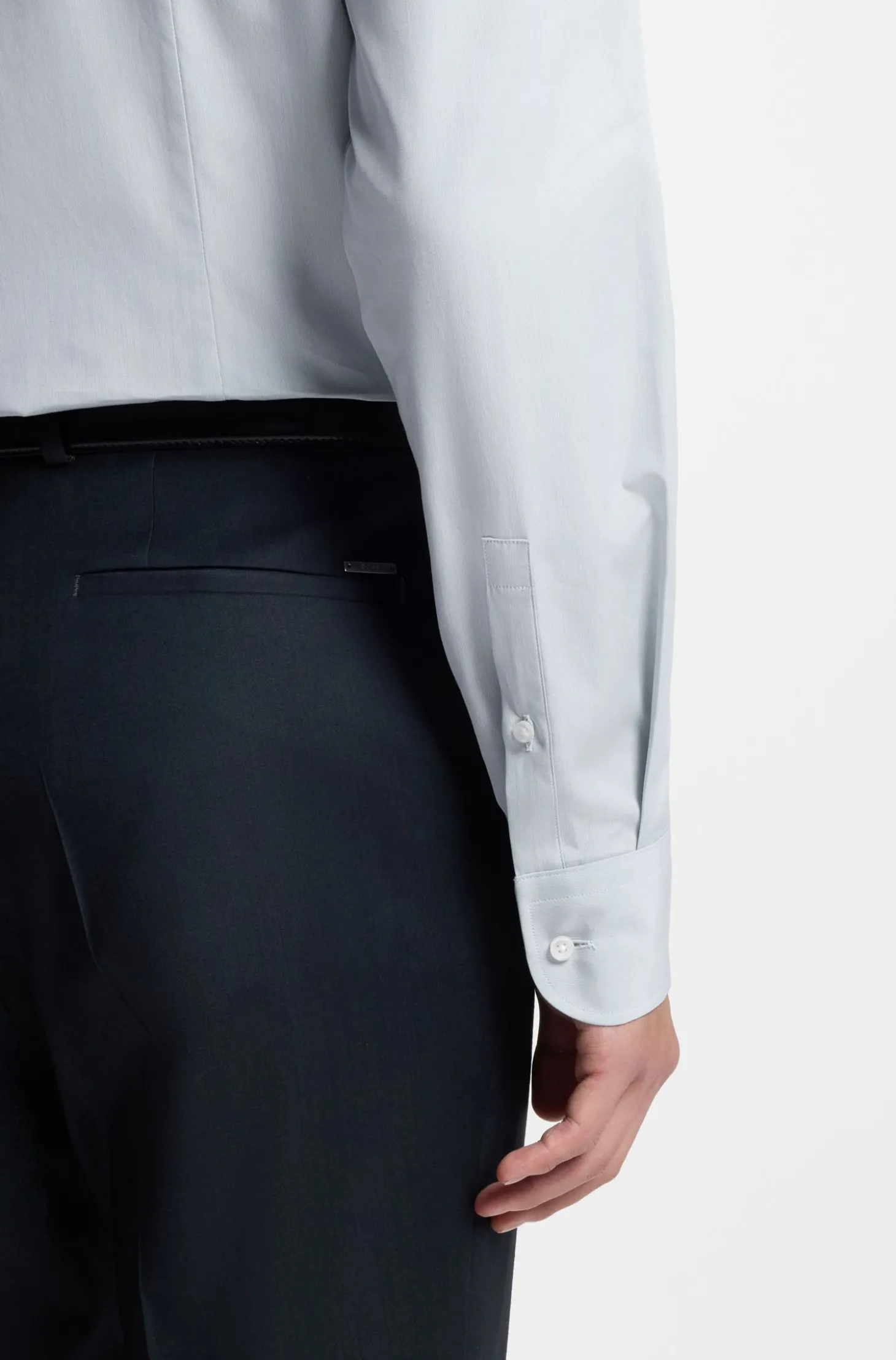 Slim-Fit Hemd aus in Italien gefertigtem Baumwoll-Chambray
