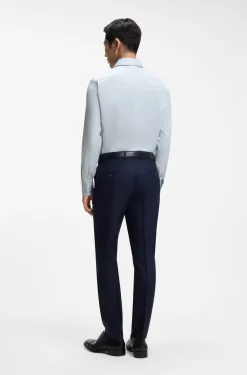 Slim-Fit Hemd aus italienischem Baumwoll-Mix mit Elasthan-Anteil