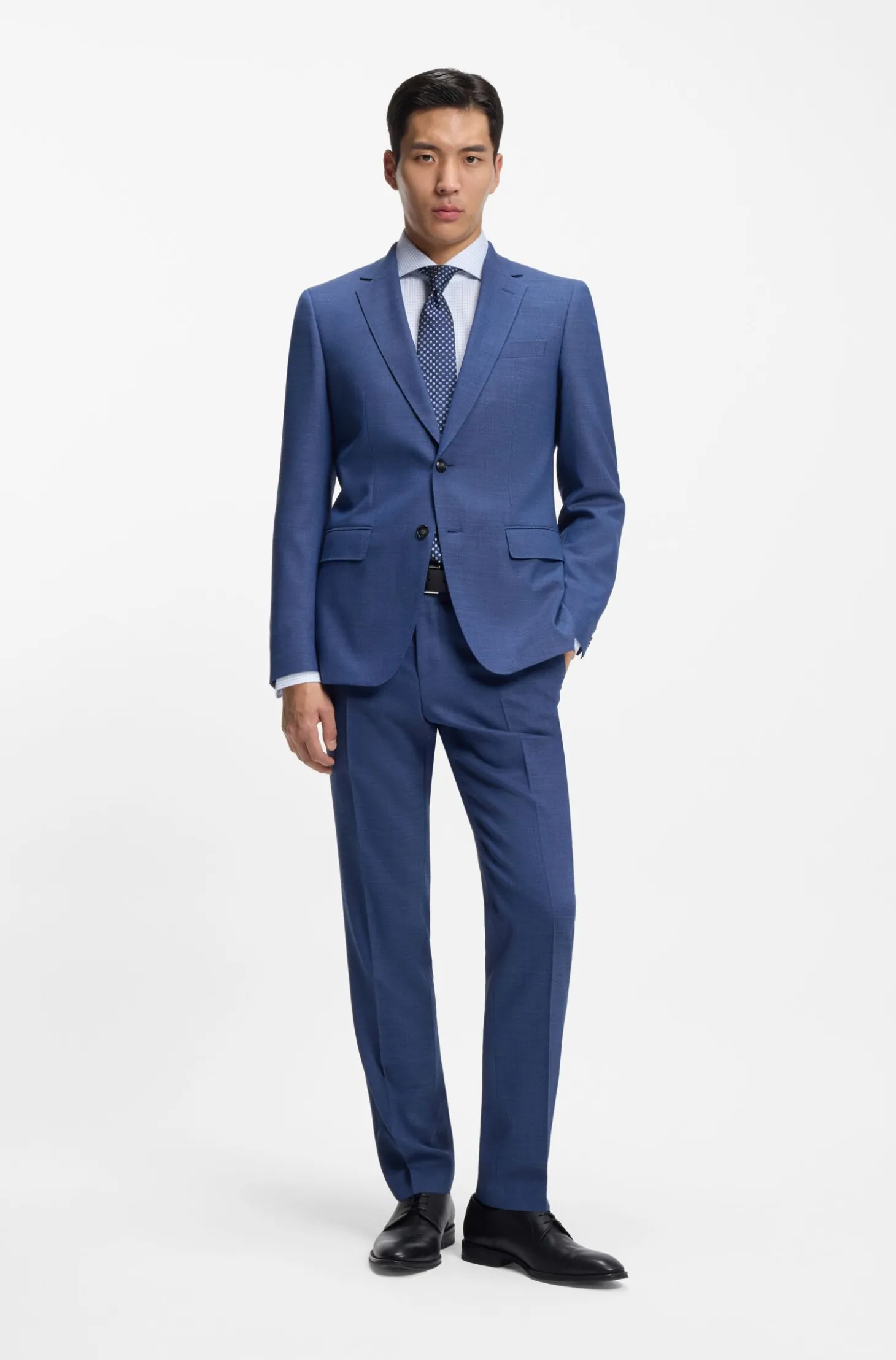 Slim-Fit Hemd aus karierter Stretch-Baumwolle mit bügelleichtem Finish