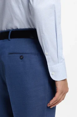 Slim-Fit Hemd aus karierter Stretch-Baumwolle mit bügelleichtem Finish