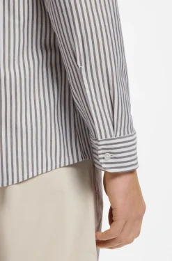 Slim-Fit Hemd aus meliertem Baumwoll-Jersey