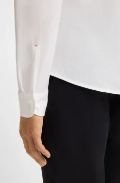 Slim-Fit Hemd aus meliertem Baumwoll-Jersey