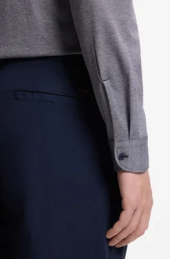 Slim-Fit Hemd aus meliertem Baumwoll-Jersey