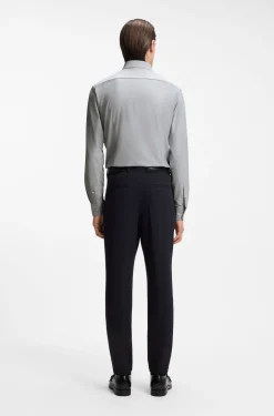 Slim-Fit Hemd aus meliertem Performance-Stretch-Jersey