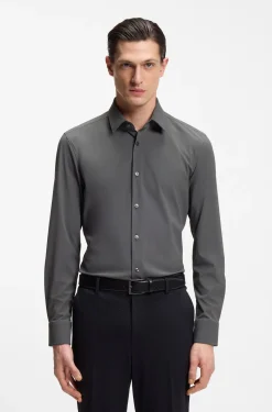Slim-Fit Hemd aus Performance-Stretch-Jersey