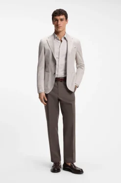 Slim-Fit Hemd aus strukturiertem Baumwoll-Mix