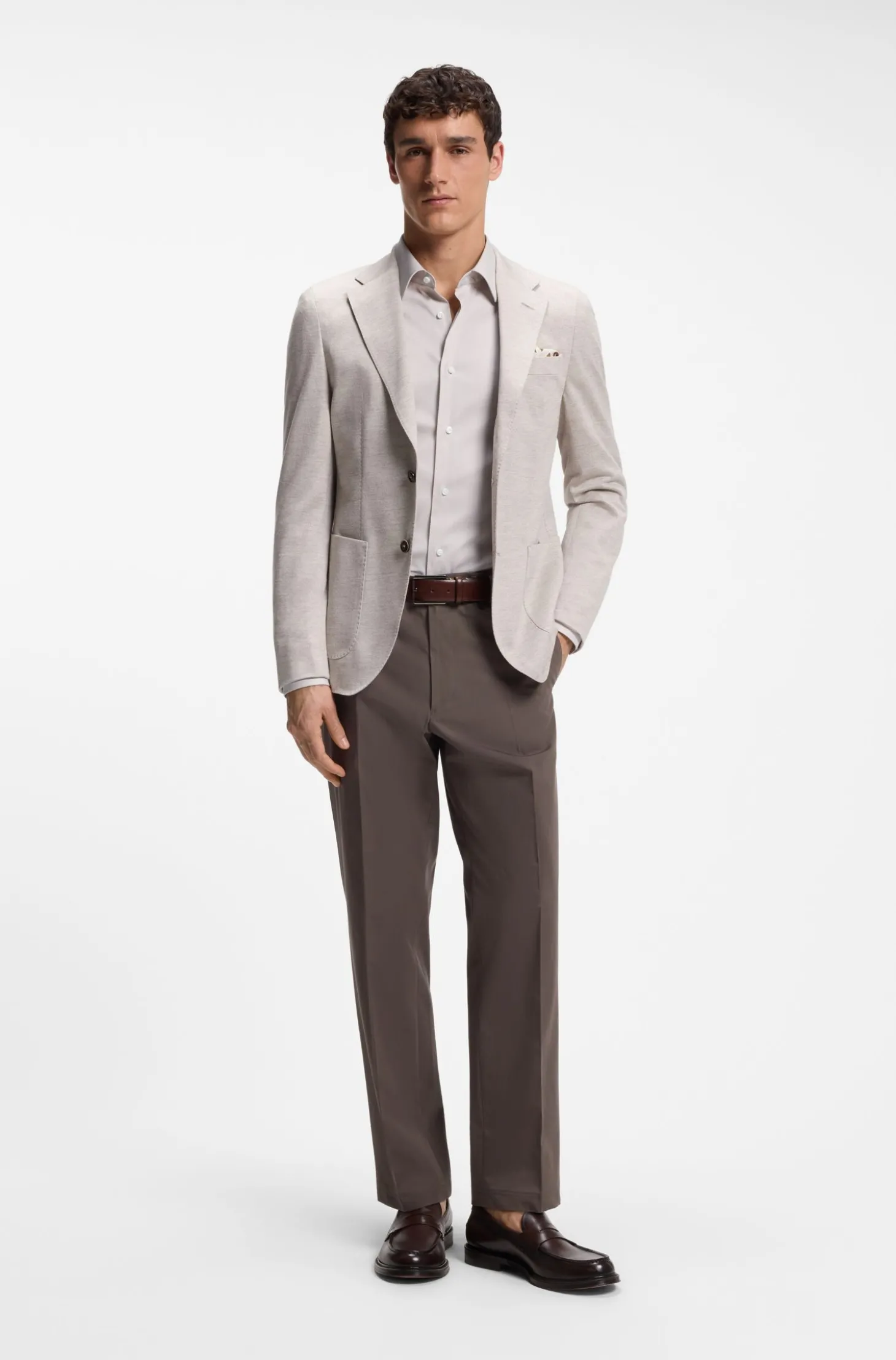 Slim-Fit Hemd aus strukturiertem Baumwoll-Mix