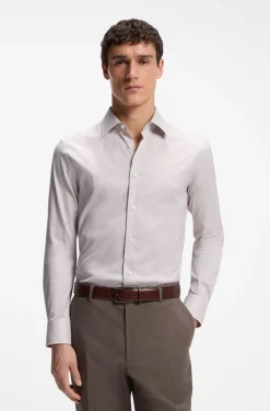 Slim-Fit Hemd aus strukturiertem Baumwoll-Mix