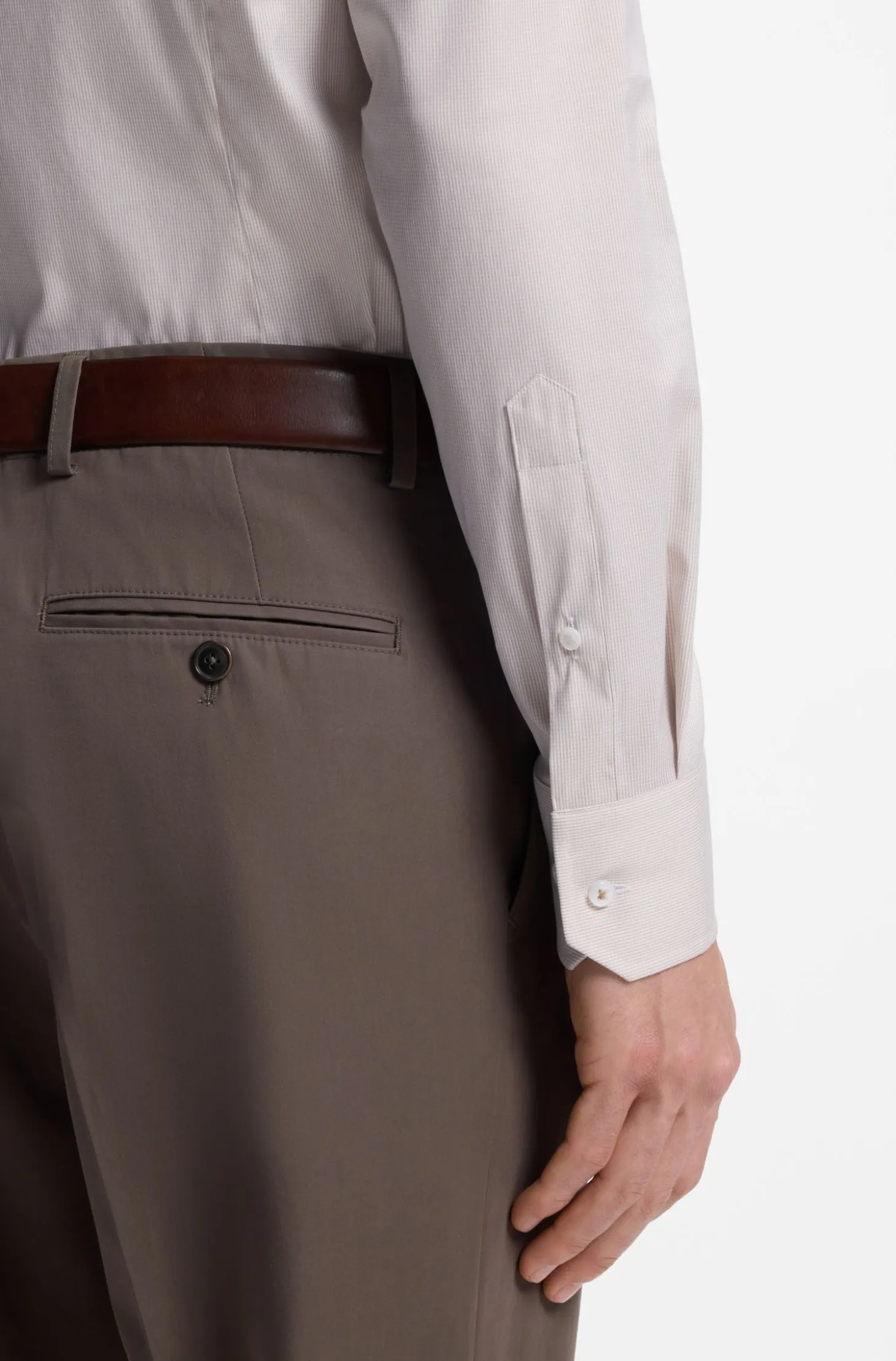 Slim-Fit Hemd aus strukturiertem Baumwoll-Mix