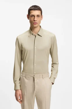 Slim-Fit Hemd aus strukturiertem Performance-Stretch-Gewebe