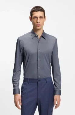 Slim-Fit Hemd aus strukturiertem Performance-Stretch-Gewebe