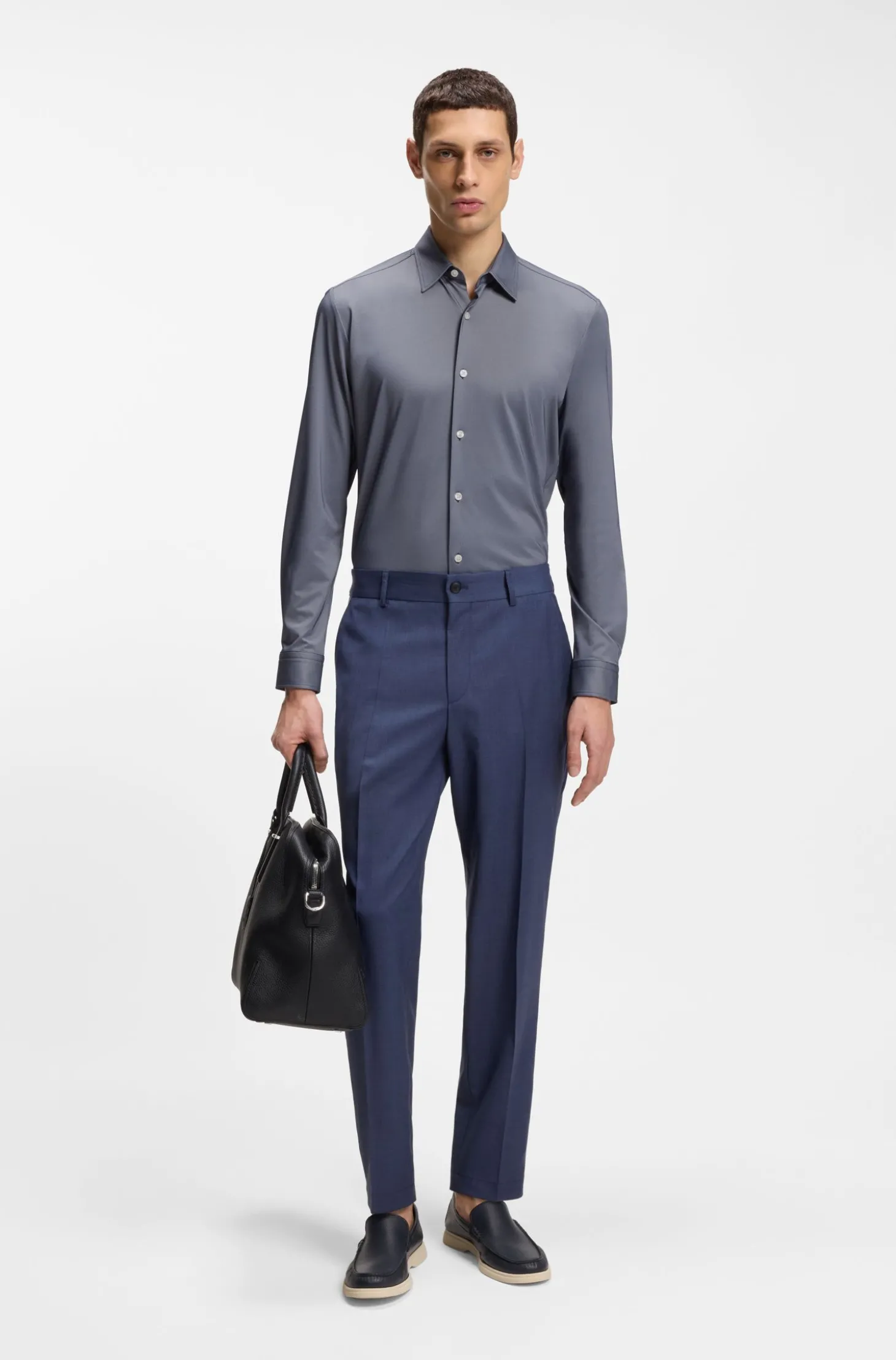 Slim-Fit Hemd aus strukturiertem Performance-Stretch-Gewebe