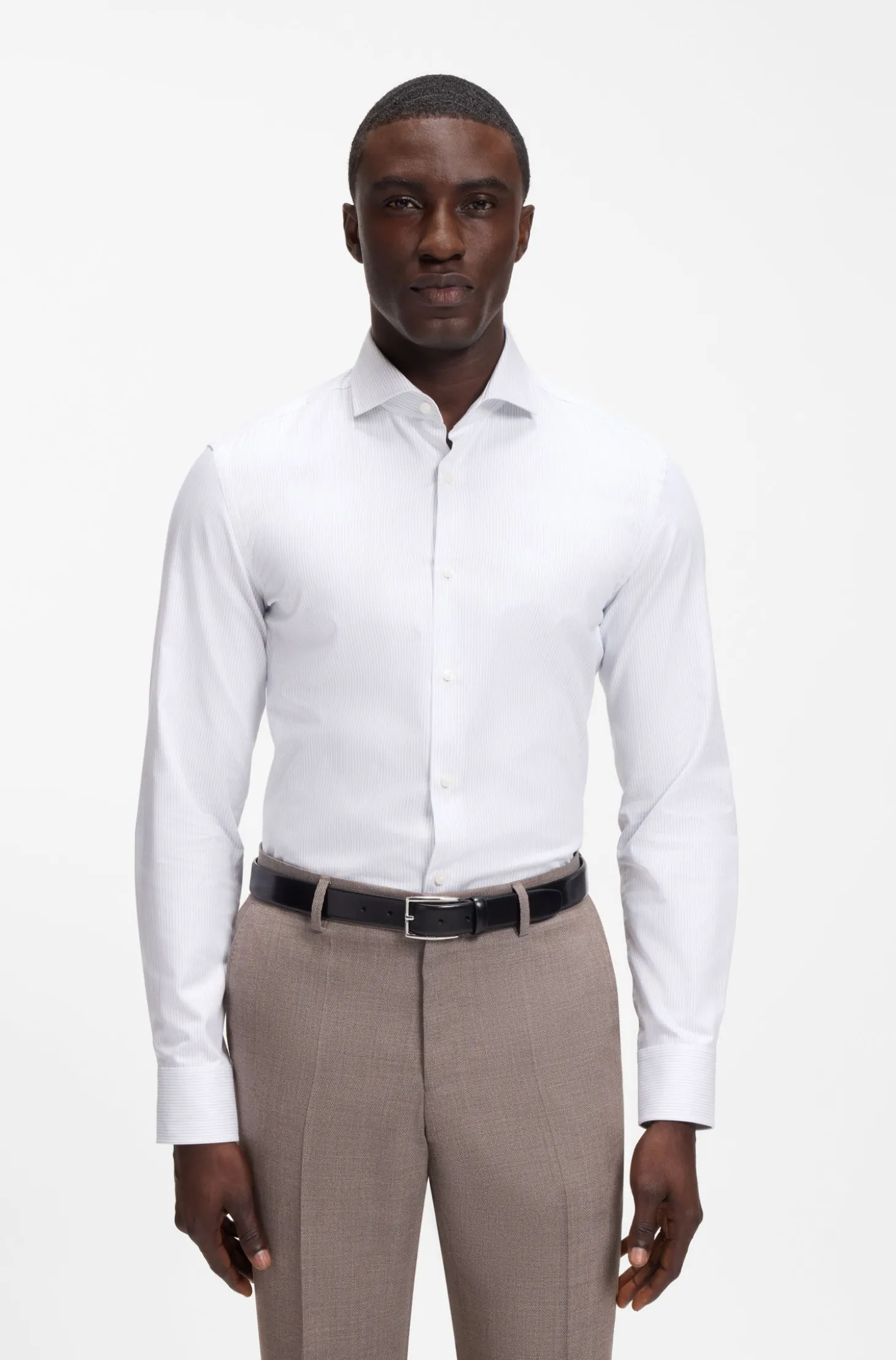 Slim-Fit Hemd aus strukturiertem Baumwoll-Twill