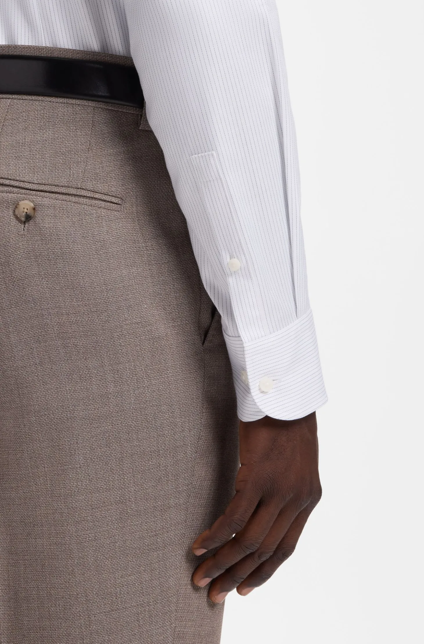Slim-Fit Hemd aus strukturiertem Baumwoll-Twill