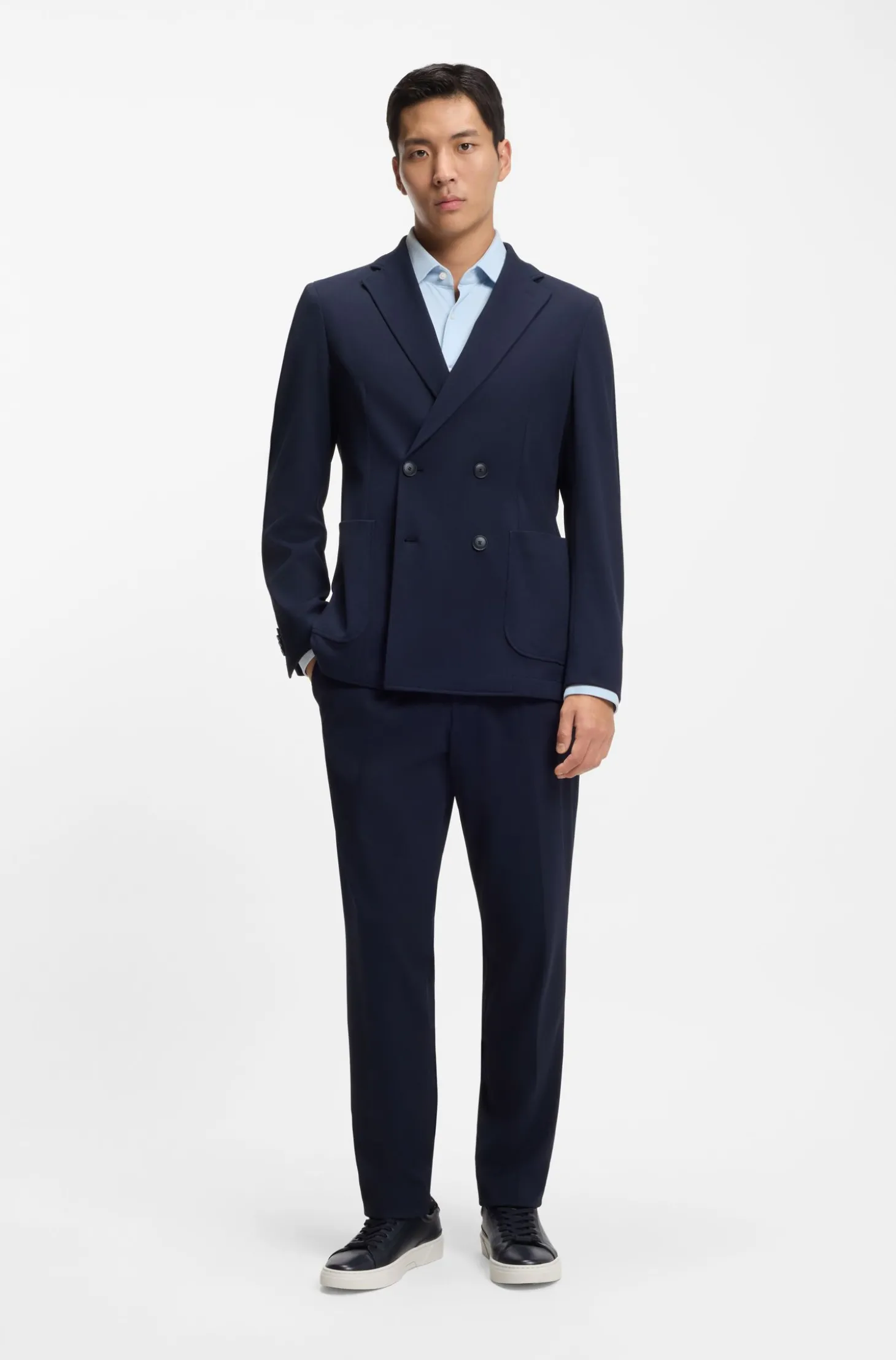 Slim-Fit Hemd aus strukturiertem Performance-Stretch-Jersey