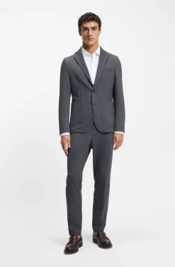 Slim-Fit Hemd aus strukturiertem Performance-Stretch-Jersey