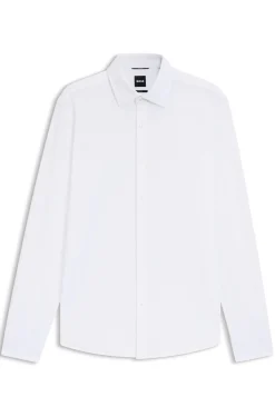 Slim-Fit Hemd aus strukturiertem Performance-Stretch-Jersey