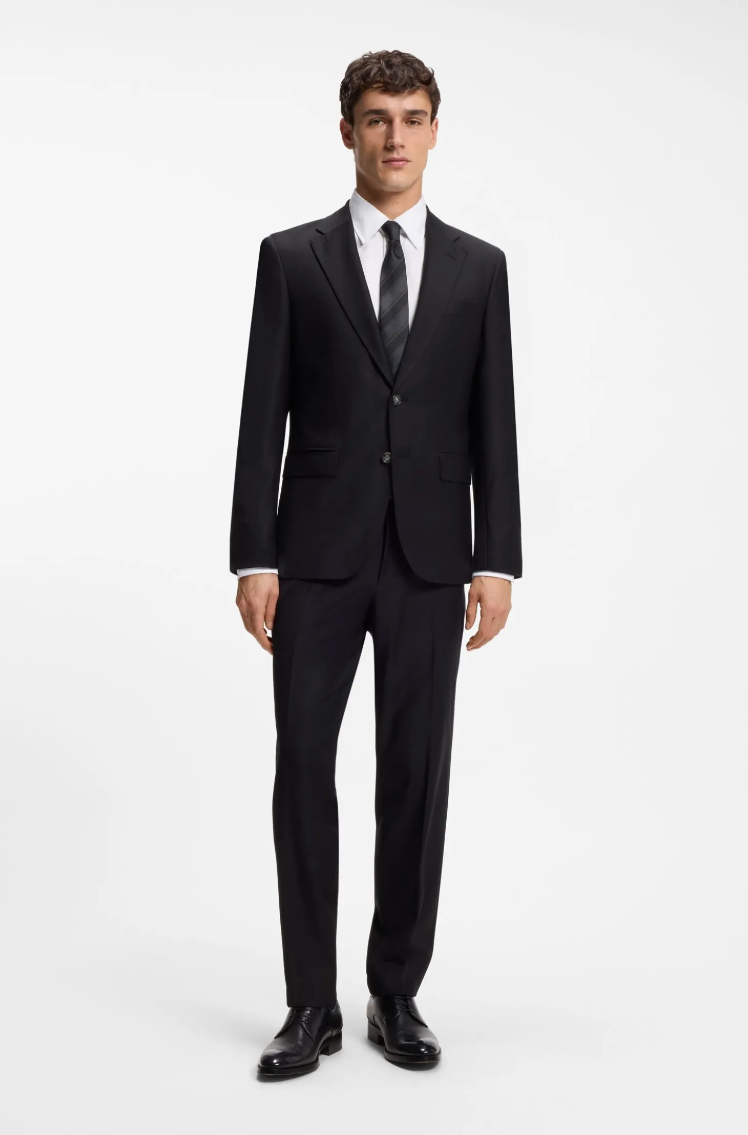 Slim-Fit Hemd aus strukturierter italienischer Stretch-Baumwolle