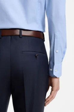 Slim-Fit Hemd aus strukturierter italienischer Stretch-Baumwolle