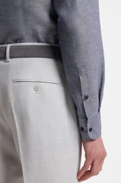 Slim-Fit Hemd aus Twill aus einem Leinen-Mix