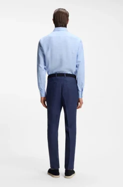 Slim-Fit Hemd aus Twill aus einem Leinen-Mix