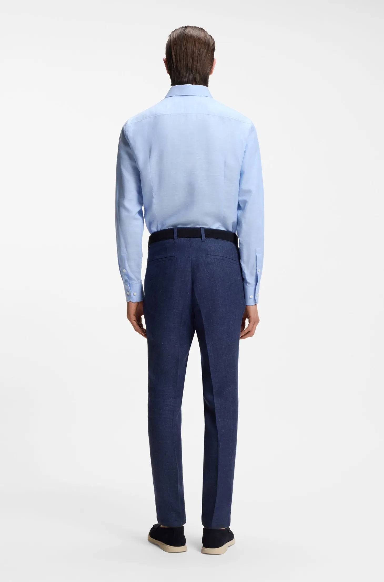Slim-Fit Hemd aus Twill aus einem Leinen-Mix