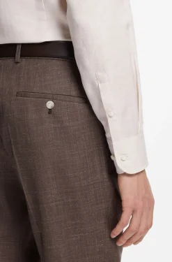 Slim-Fit Hemd aus Twill aus einem Leinen-Mix
