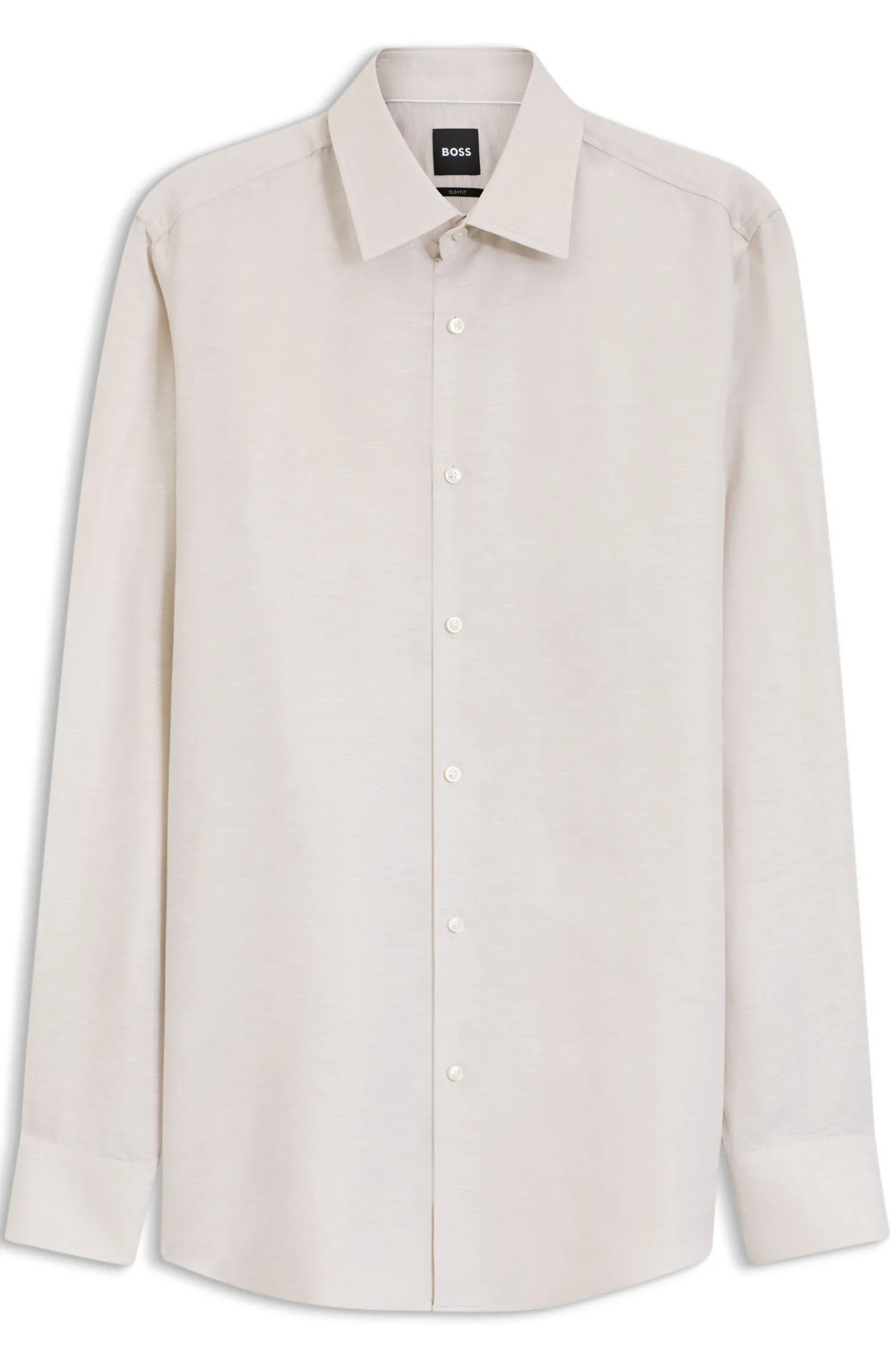 Slim-Fit Hemd aus Twill aus einem Leinen-Mix