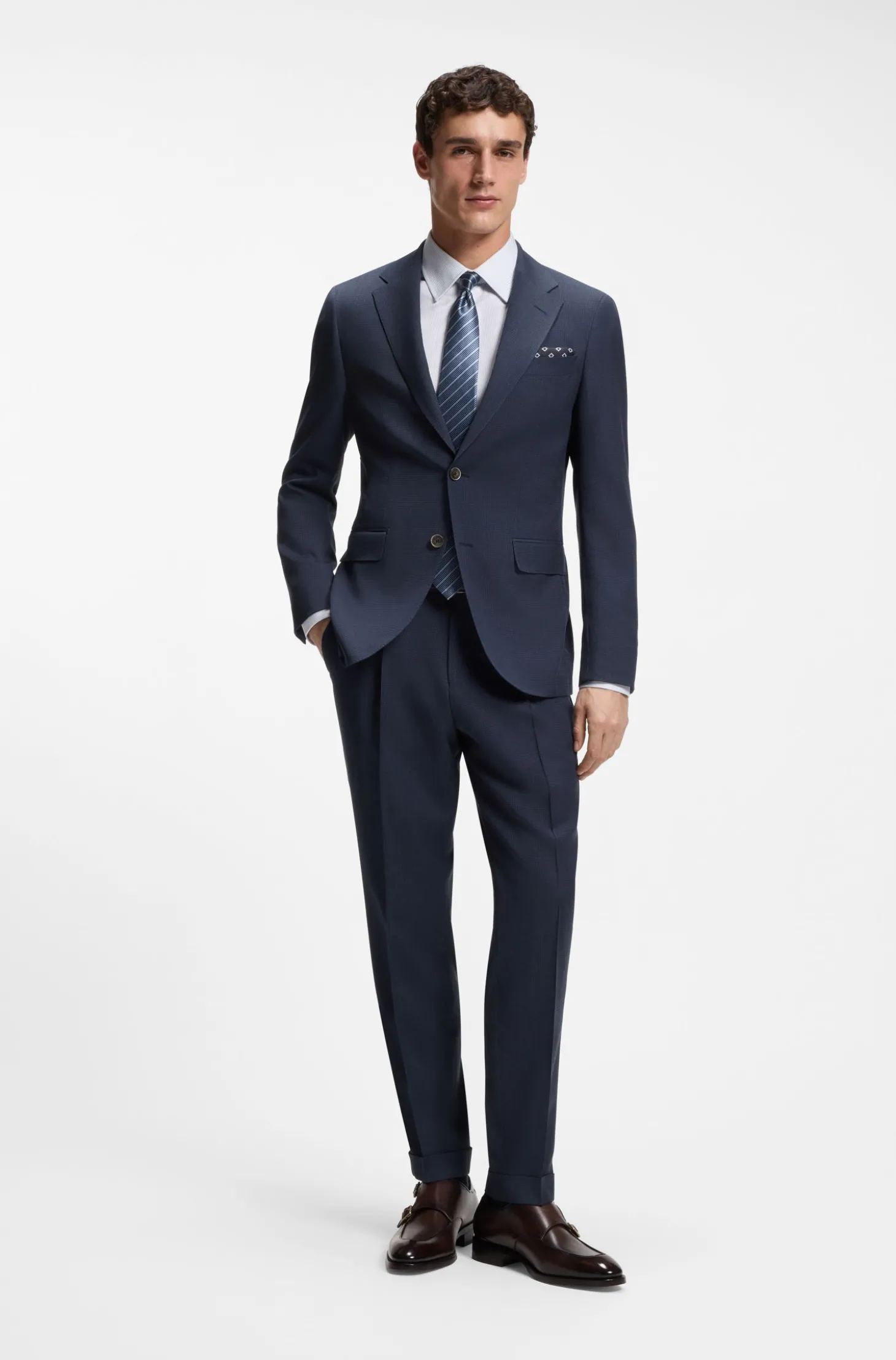 Slim-Fit Hemd mit Streifen aus in Italien gefertigter Baumwolle