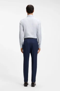 Slim-Fit Hemd mit Streifen aus in Italien gefertigter Baumwolle