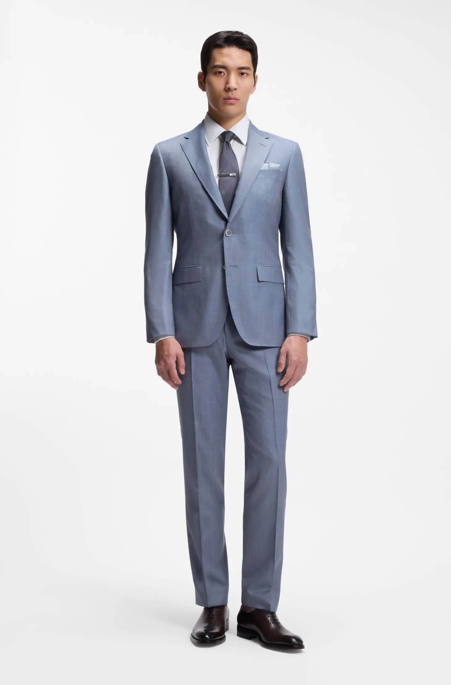 Slim-Fit Hemd mit Streifen aus in Italien gefertigter Baumwolle