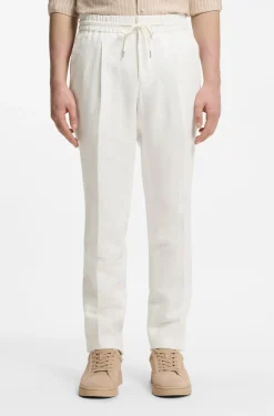 Slim-Fit Hose aus Baumwolle mit Leinen