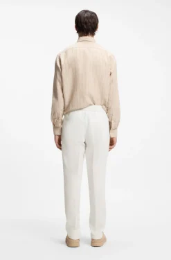 Slim-Fit Hose aus Baumwolle mit Leinen