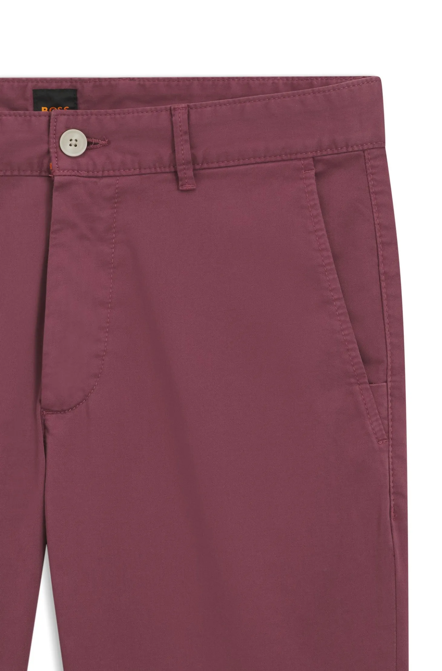 Slim-Fit Hose aus überfärbtem elastischem Satin